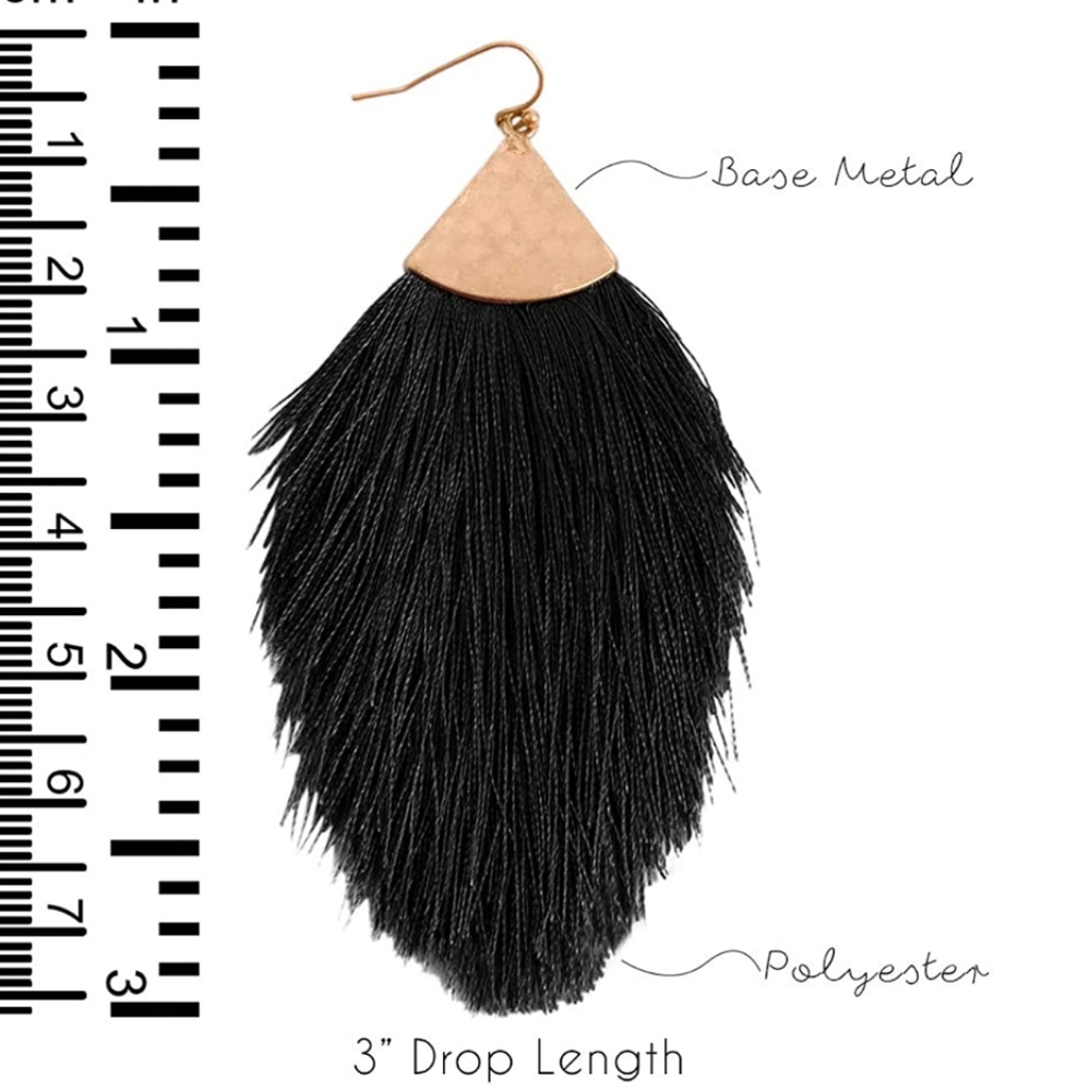 BOGO New BOHO Tassel Fringe Hammered Drop Earrings - Picture 4 of 5